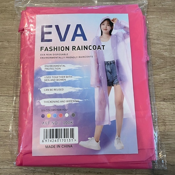 Jackets & Blazers - EVA Fashion Raincoat - Pink Reusable, Environmentally Friendly